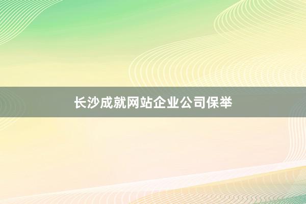 长沙成就网站企业公司保举