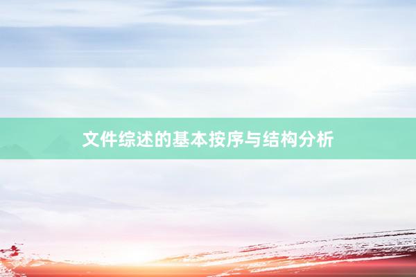 文件综述的基本按序与结构分析
